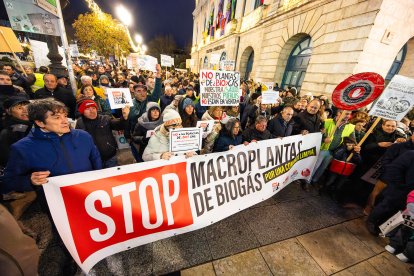 Manifestación contra la planta de biometano en Villangómez.