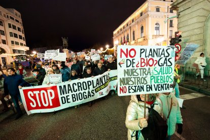 Manifestación contra la planta de biometano en Villangómez.