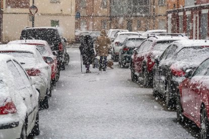 Imagen de la primera nevada en la capital.