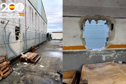 Los ladrones accedieron al interior tras realizar un butrón.