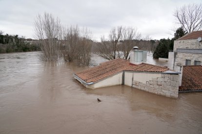 Inundaciones en Tudela de Duero por la subida de nivel del Río Duero