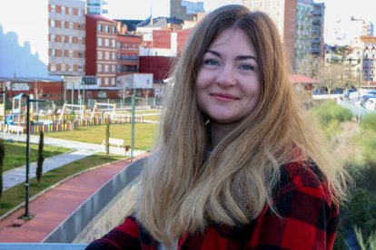 La Ukraniana Nadia en la ciudad de León donde vive