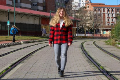 La Ukraniana Nadia en la ciudad de León donde vive