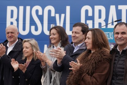 El candidato del Partido Popular de Castilla y León a la reelección como presidente de la Junta, Alfonso Fernández Mañueco, ofrece un mitin en Ponferrada (León)