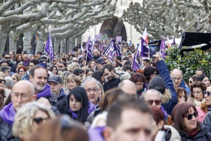 Instante de la manifestación del Día de la Mujer organizada por Coordinadora Feminista.
