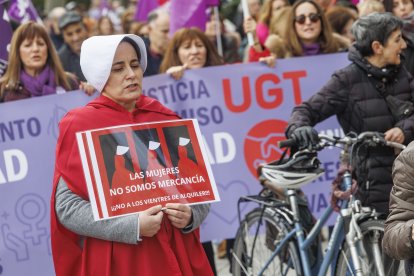 Instante de la manifestación del Día de la Mujer organizada por Coordinadora Feminista.
