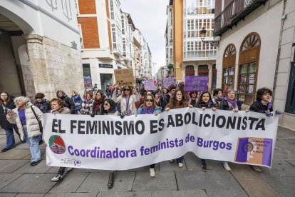 Instante de la manifestación del Día de la Mujer organizada por Coordinadora Feminista.