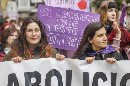Instante de la manifestación del Día de la Mujer organizada por Coordinadora Feminista.