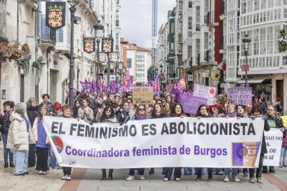 Instante de la manifestación del Día de la Mujer organizada por Coordinadora Feminista.
