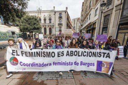 Instante de la manifestación del Día de la Mujer organizada por Coordinadora Feminista.