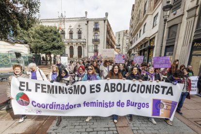 Instante de la manifestación del Día de la Mujer organizada por Coordinadora Feminista.