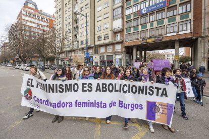 Instante de la manifestación del Día de la Mujer organizada por Coordinadora Feminista.