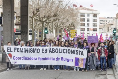 Instante de la manifestación del Día de la Mujer organizada por Coordinadora Feminista.