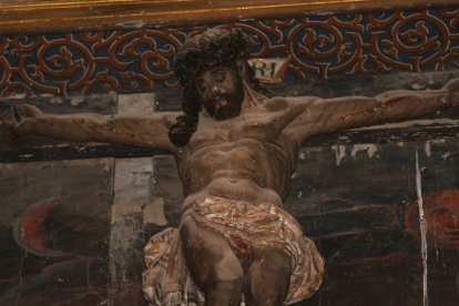 Cristo del retablo que Mazuela quiere restaurar.