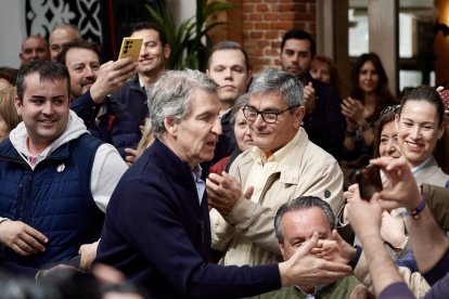 El presidente del Partido Popular, Alberto Núñez Feijóo, interviene en un mitin en Tordesillas