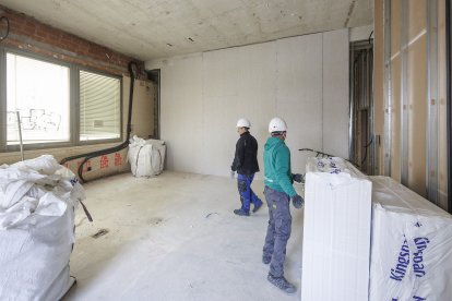 Así van las obras de la sede de Proteccón Civil en el centro de Burgos.