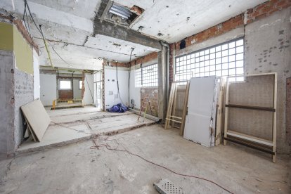 Así van las obras de la sede de Proteccón Civil en el centro de Burgos.