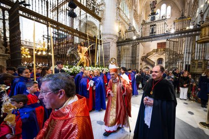 Imagen de la procesión de la Borriquilla durante el Domingo de Ramos de la Semana Santa de 2026 en Burgos.