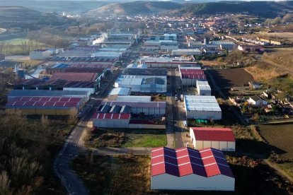 Vista aérea del polígono industrial La Vega, en Briviesca.