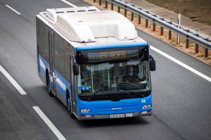 Llegada de los autobuses urbanos de Madrid a Burgos.