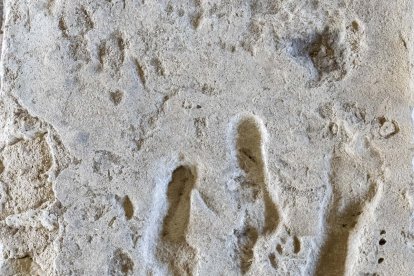 Pisadas de un niño en el Yacimiento de la Villa Romana de la Calzadilla en el Museo de las Villas Romanas de Almenara – Puras