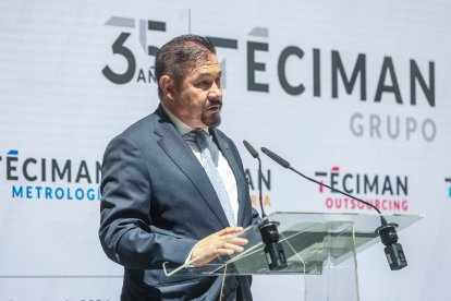 El director general de Téciman, Miguel Ángel García de la Fuente, durante la celebración del 35 aniversario de la compañía.