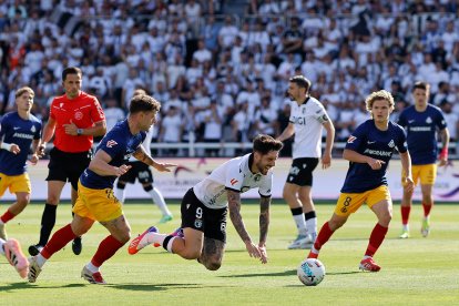 Imagen del partido entre el Burgos CF y el Andorra.