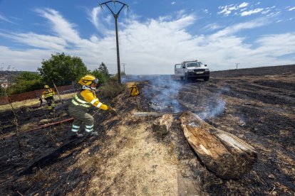Imagen del incendio junto a la carretera de  Arcos.