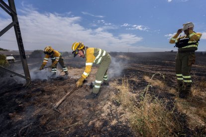 Imagen del incendio junto a la carretera de  Arcos.