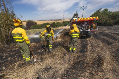 Imagen del incendio junto a la carretera de  Arcos.