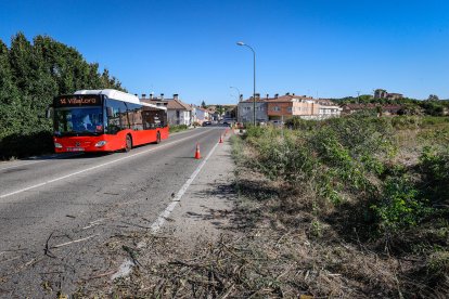 Primeros trabajos en las obras de construcción de la senda peatonal y ciclista de Villatoro a Burgos.