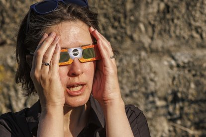 Instante del eclipse total en Burgos.