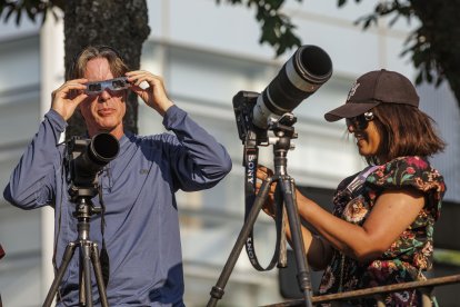 Instante del eclipse total en Burgos.