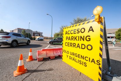 Imagen de los alrededores del HUBU y las obras del tercer búnker de radiología.