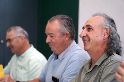 Los máximos responsables de las organizaciones profesionales agrarias de Castilla y León, Asaja, Donaciano Dujo, Alianza UPA-COAG, Aurelio González y Lorenzo Rivera, y UCCL, Jesús Manuel González Palacín, informan de la concentración prevista frente a la Consejería de la Presidencia el próximo jueves 27 de agosto.
