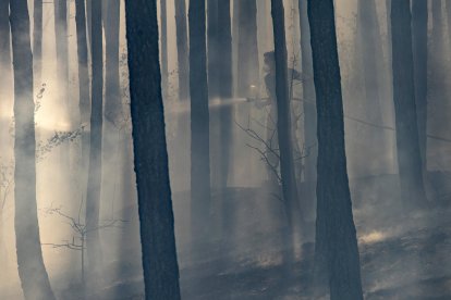 Imagen de las labores de extinción del fuego.