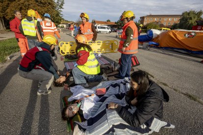 Simulacro de accidente con múltiples víctimas en el Hospital Militar.