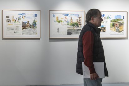 Imágenes de la exposición Miradas do Camiño que en 2027 recorrerá las cuatro provincias de Galicia.
