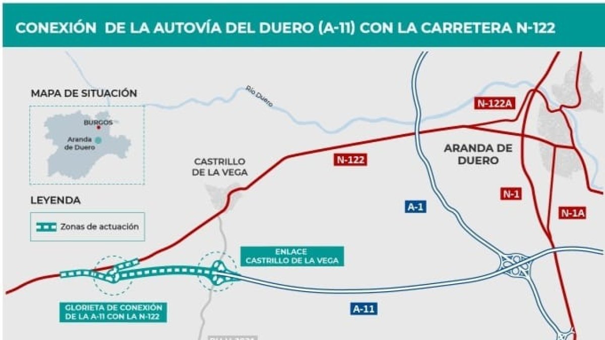 Plano de la conexión entre la N-122 y la A-11
