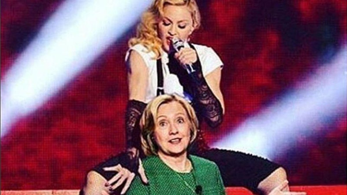 ESTRELLA OSADA: Madonna imita a Katy Perry y se desnuda para pedir el voto  de Hilary