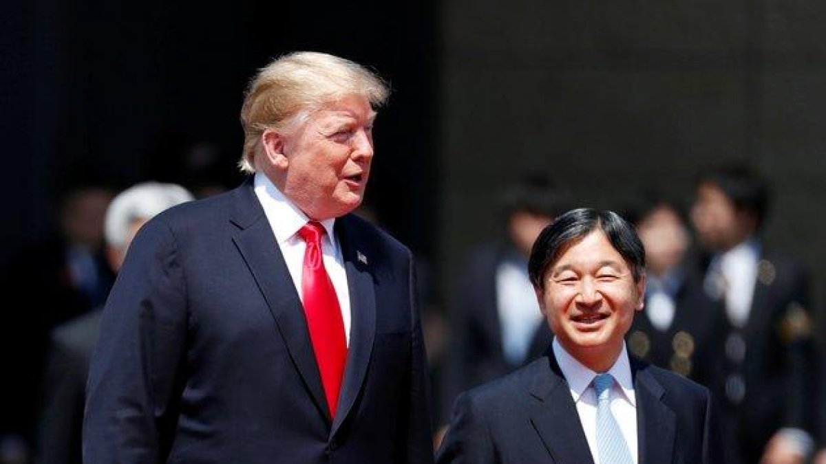 El presidente de los EEUU, Donald Trump y el emperador de Japón,  Naruhito.-REUTERS