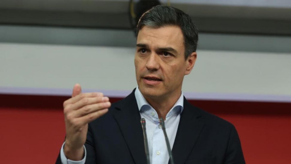 Pedro Sánchez, el pasado lunes en la sede del PSOE.-DAVID CASTRO