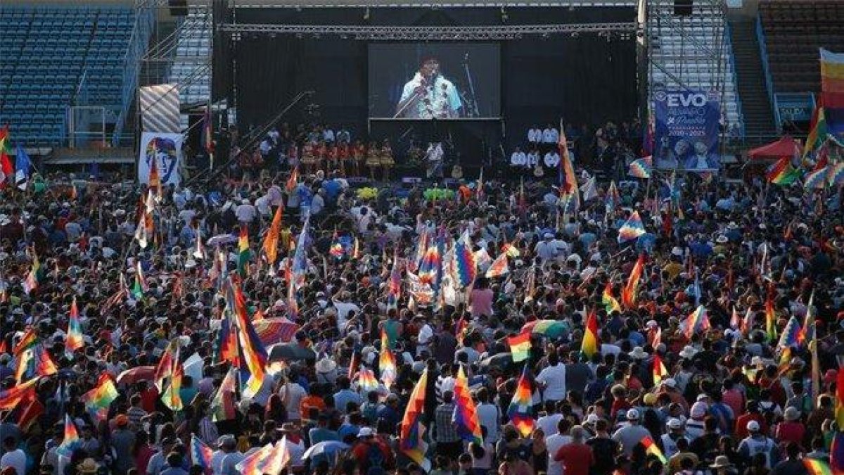Un acto masivo de Evo Morales en Argentina.-EFE