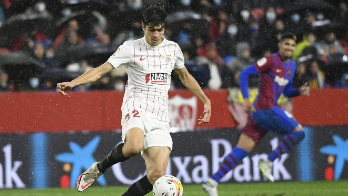 Juanlu Sánchez, durante un partido con el Sevilla. CD MIRANDÉS