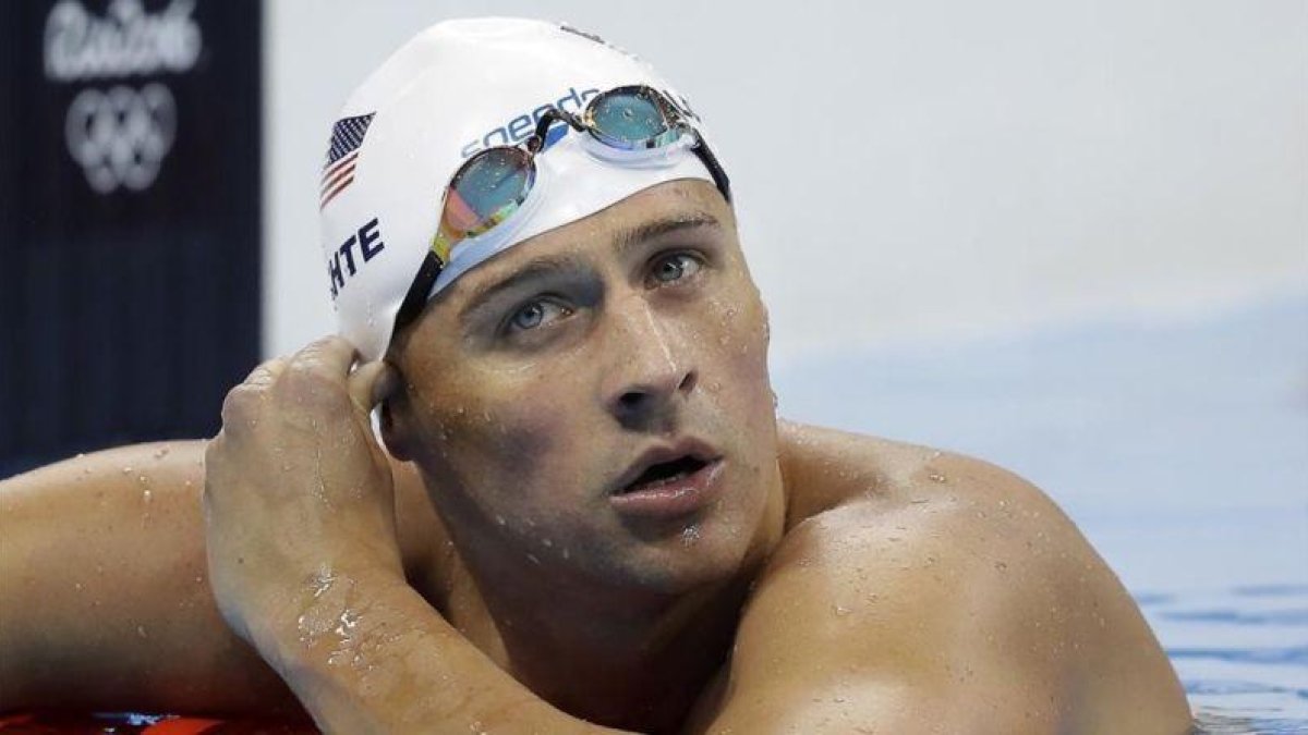 Ryan Lochte, tras una carrera en los Juegos Olímpicos de Río.-AP