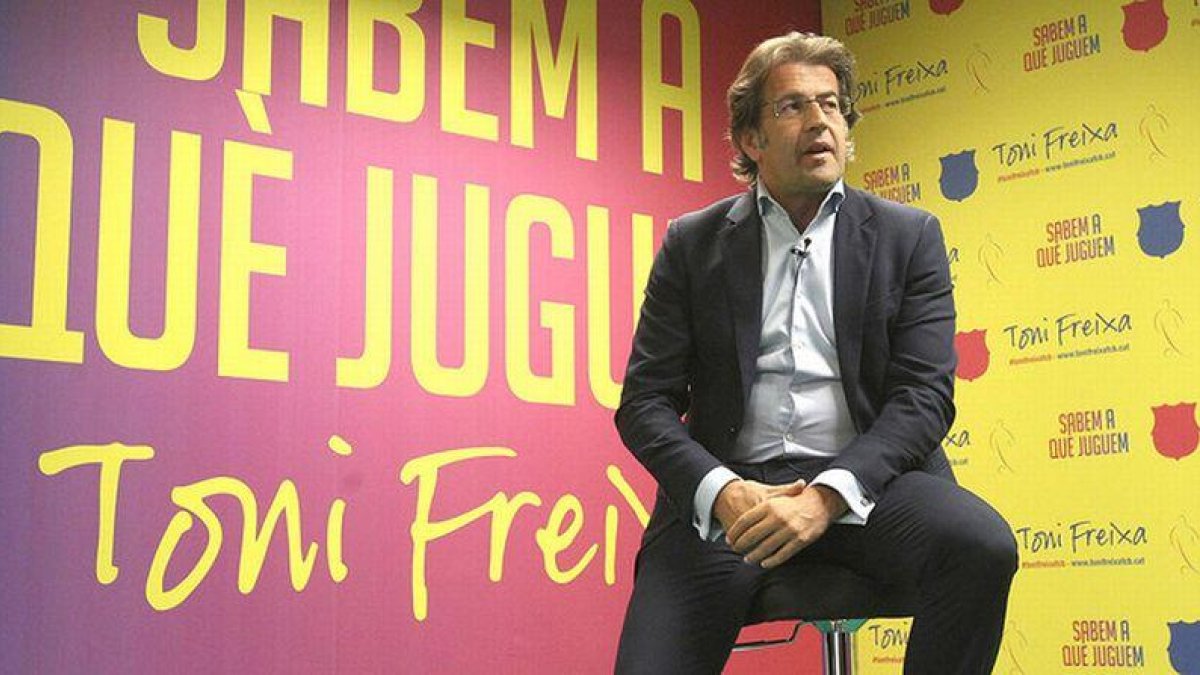 Toni Freixa, durante un acto en la sede de su candiadtura a la presidencia del Barça.-J. M. AROLAS