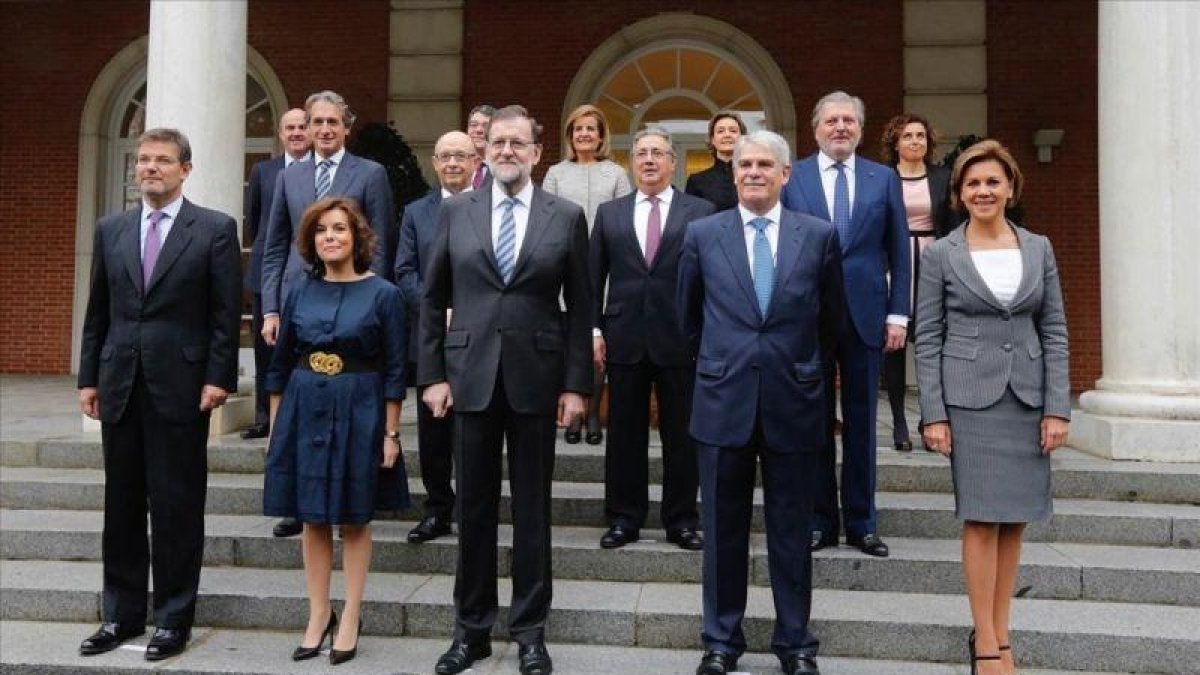 El último gobierno que tuvo Mariano Rajoy antes de sufrir una moción de censura.-JUAN MANUEL PRATS