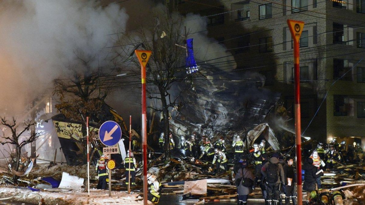 Restos de la explosión causada en Sapporo-JIJI PRESS