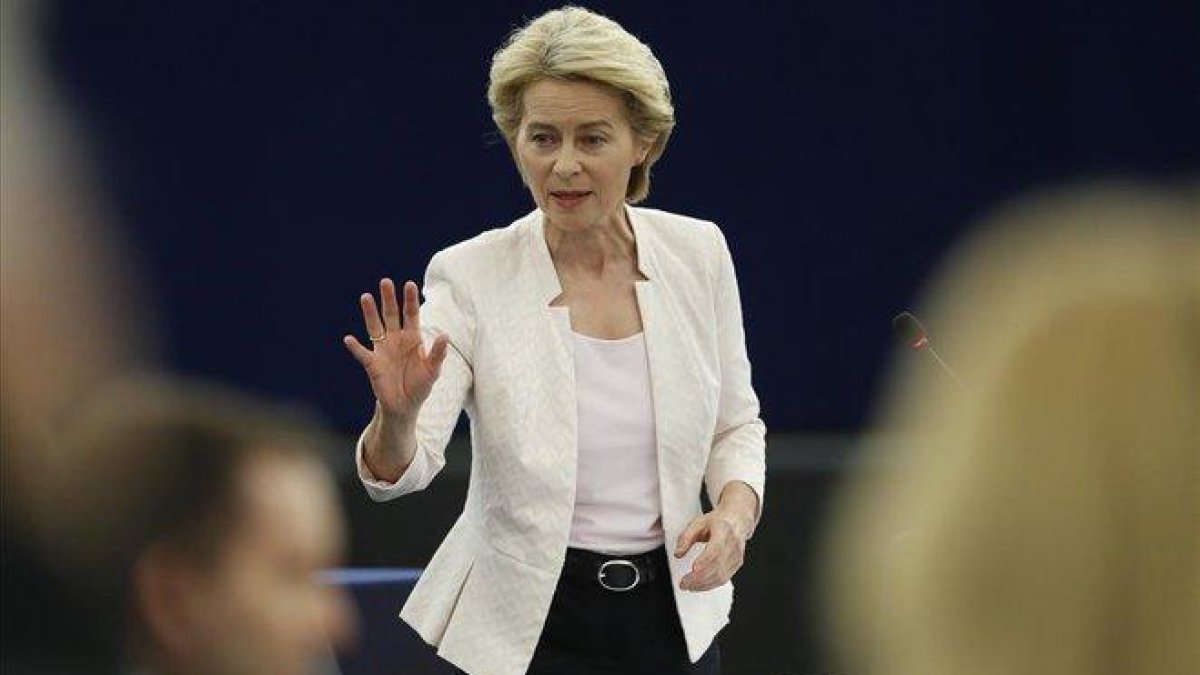 Ursula von der Leyen, en su comparecencia en la Eurocámara.-JEAN-FRANÇOIS BADIAS