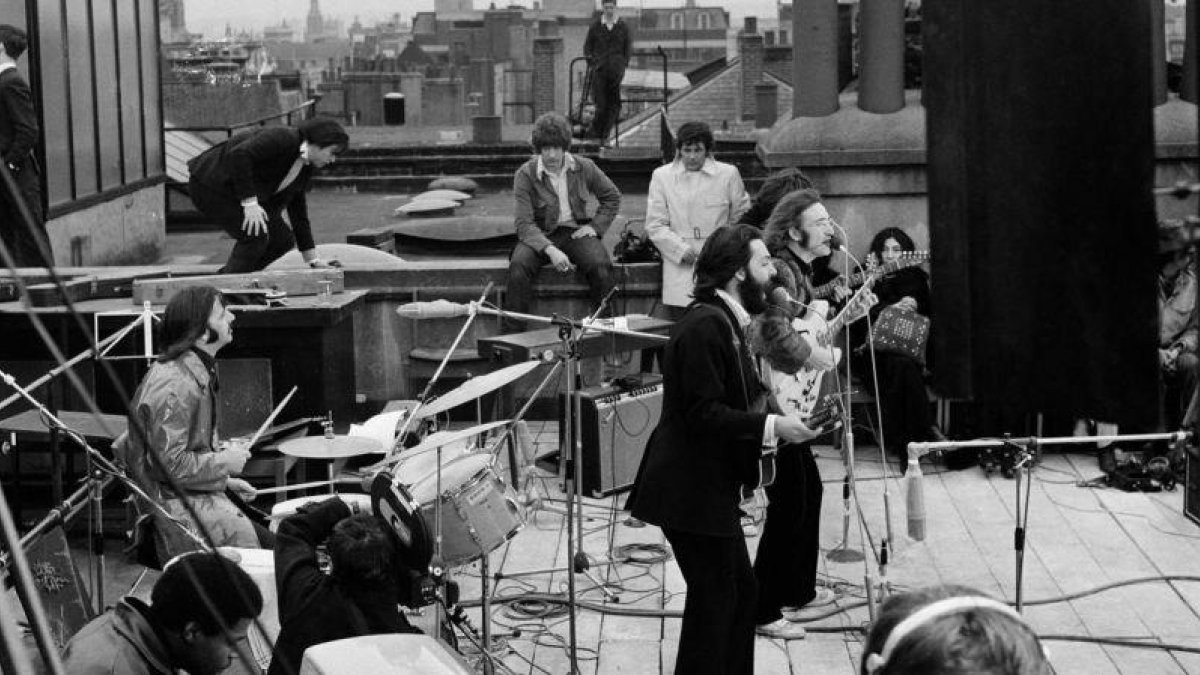 Los Beatles, en su mítico concierto en la azotea de Apple Records, en Londres.-GETTY IMAGES / EVENING STANDARD / HULTON ARCHIVE